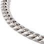 304 Stainless Steel Curb Chains Necklace with Wolf Clasps for Men Women