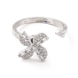 Вращающееся открытое кольцо Windwill для женщин, латунные кубические циркониевые кольца-спиннеры, регулируемое кольцо манжеты для снятия стресса