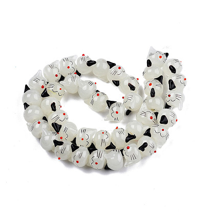 Handmade Lampwork Beads Strands, Cat