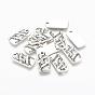 Tibetan Style Alloy Rectangle Pendants, with Words Find Joy in the Journey, Cadmium Free & Lead Free, 21x10.5x2mm, Hole: 2mm, about 561pcs/1000g
