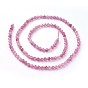 Natural Tourmaline Beads Strands, Faceted, Round