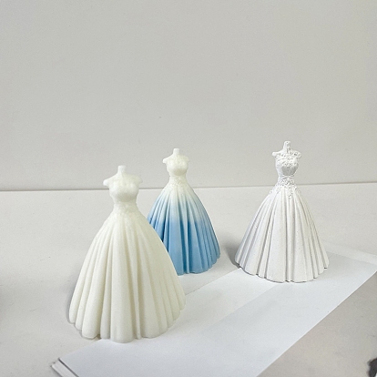 Vestido de novia de boda vela perfumada moldes de silicona de calidad alimentaria, moldes para hacer velas, molde para velas de aromaterapia