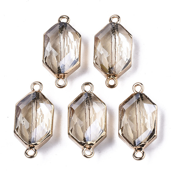 Гальваническое стекло соединители звеньев, с краем позолоченные железные петли, граненые, шестиугольник