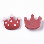 Opaque Resin Cabochons, Crown with Polka Dot