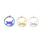 201 Stainless Steel Pendants, Ring with Cat