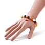 Acrylic Round Beaded Stretch Bracelet, Alloy Enamel Charms Halloween Bracelet for Women