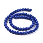 Lapis-lazuli naturel teints brins de perles rondes