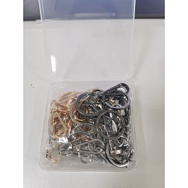 Alloy Keychain Clasp Findings, with Iron Rings