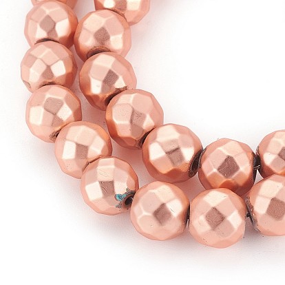 Galvaniques perles d'hématite synthétique non magnétique brins, givré, facette, ronde