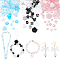 Pandahall elite 3 sacs 3 couleurs perles de résine transparentes et opaques, fleur & facette ronde & coeur & papillon, formes mixtes