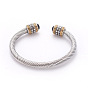 304 Stainless Steel Cuff Bangles, Torque Bangles, with Resin