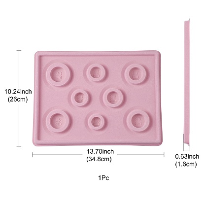 8 Tablero de diseño de pulsera rectangular de plástico de tamaños, congregación, 13.70x10.24x0.63 pulgada