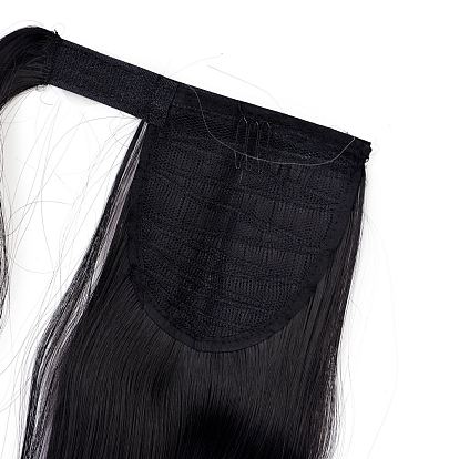 Pâte magique d'extension de cheveux longue queue de cheval droite, fibre haute température résistante à la chaleur, postiche synthétique en queue de cheval, pour femme