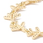 Clear Cubic Zirconia Airplane Link Chains Bracelet, Brass Jewelry for Women, Cadmium Free & Lead Free