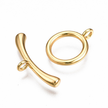 Brass Toggle Clasps, Nickel Free, Ring