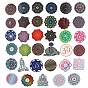 35Pcs Mandala Style Paper Sticker Labels, Self-adhesion Chakra Cartoon Decals, for Suitcase, Skateboard, Refrigerator, Helmet, Mobile Phone Shell