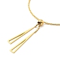 Placage ionique (ip) 304 colliers lariat pendentif triangle creux en acier inoxydable avec chaînes de boîte pour les femmes