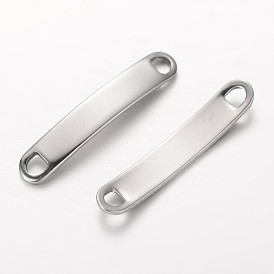Rectangle 304 Stainless Steel Links Connectors, 35x6x1.5mm, Hole: 3x3mm