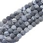 Natural Weathered Agate Beads Strands, Dyed & Heated, Frosted, Round