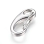 304 Stainless Steel Keychain Clasp Findings, Snap Clasps, Half Heart, 26x13x4.5mm, Hole: 6x4mm