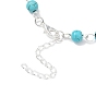 Bracelets à breloques en alliage, bracelet de style chapelet en perles de pierres précieuses synthétiques mélangées