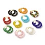 Glass Seed Beaded Hoop Earrings for Women, Real 18K Gold Plated Big Circle Brass Hoop Earrings