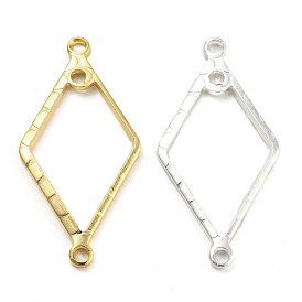 Brass Connector Charms, Cadmium Free & Lead Free, Rhombus Frame Links