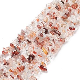 Quartz hématoïde naturel / brins de perles de quartz ferrugineux, puces
