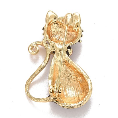 Cat Enamel Pin, Animal Alloy Badge for Backpack Clothes, Golden