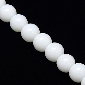 Opaque Solid Color Crystal Glass Round Beads Strands, 8mm, Hole: 1mm,  about 54pcs/strand, 15.7 inch