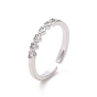Прозрачное кубическое кольцо из циркония в форме сердца, открытое кольцо-манжета, украшения из латуни для женщин