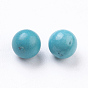 Perles de magnésite naturelle, sphère de pierres précieuses, teint, ronde, perles non percées / sans trou