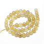 Natural Gold Rutilated Quartz Beads Strands, Dyed, Round
