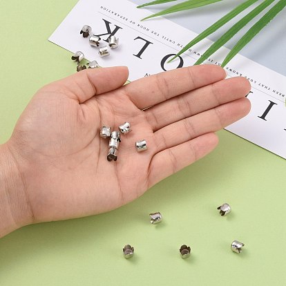 Fer casquettes fleur de perles, 6.5x7mm, Trou: 1mm
