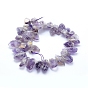 Natural Amethyst Beads Strands, Top Drilled Beads, Rough Raw Stone, Nuggets