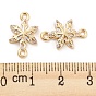 Brass Pave Clear Cubic Zirconia Connector Charms, Snowflake Links