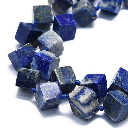 Hilos de cuentas de lapislázuli natural, rombo
