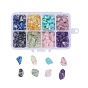 Améthyste naturelle et quartz rutile et quartz de fraise et lapis lazuli et quartz rose et perles de préhnite et citrine, puces