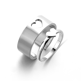 Stainless Steel Matching Couple Finger Rings Set for Best Friends Lovers