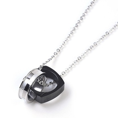 304 pendentifs en acier inoxydable, avec des chaînes câblées, anneau avec mot
