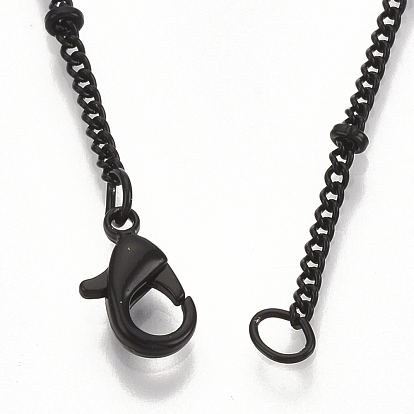 Fabricación de collar de cadena de acera de hierro recubierto de latón, con cierre de langosta