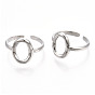 304 Stainless Steel Hollow Oval Cuff Rings, Open Rings for Women Girls