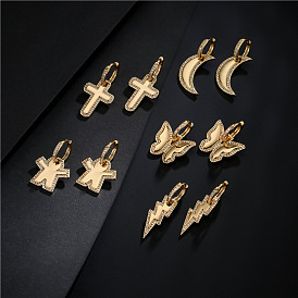 Stylish 18K Gold-Plated Copper Inlaid Earrings for Women