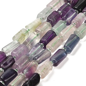 Natural Fluorite Beads Strands, with Seed Beads, Faceted Column