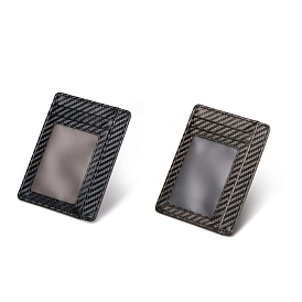 Porte-cartes en microfibre à rayures en fibre de carbone, porte-cartes mince et minimaliste pour hommes, rectangle
