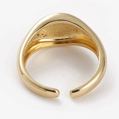 Brass Cuff Rings, Open Rings, Oval Signet Rings, Long-Lasting Plated