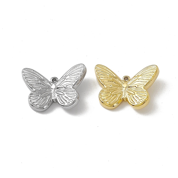 Placage sous vide 201 pendentifs en acier inoxydable, charme de papillon