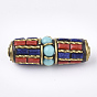Handmade Indonesia Beads, with Brass Findings, Oval