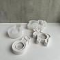Silicone Christmas Theme Candle Holder Molds, Resin Plaster Cement Casting Molds, Snowman/Reindeer