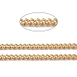 Cadenas de latón de bordillo, cadenas retorcidas, soldada, larga duración plateado, real 18 k chapado en oro, con carrete